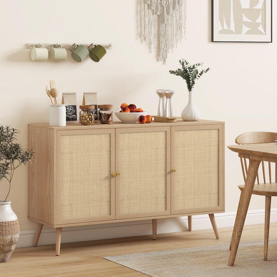Image 997246_ALTMORE14.jpg, Product 997-246 / Price $189.99 - $199.99, HOMCOM Boho Sideboard Buffet Cabinet with Decorative Rattan Doors, Black from HOMCOM on TSC.ca's Home & Garden department