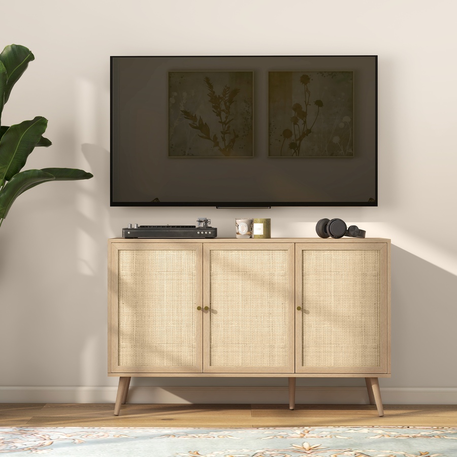 Image 997246_ALTMORE15.jpg, Product 997-246 / Price $189.99 - $199.99, HOMCOM Boho Sideboard Buffet Cabinet with Decorative Rattan Doors, Black from HOMCOM on TSC.ca's Home & Garden department