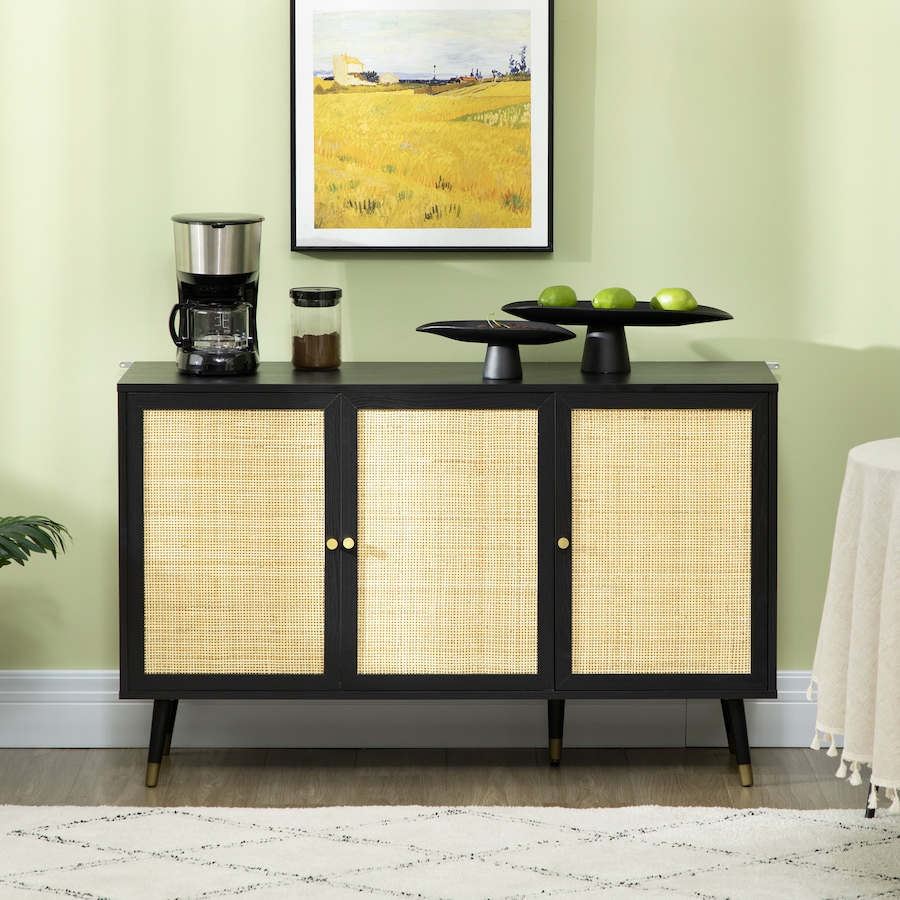 Image 997246_ALTMORE6.jpg, Product 997-246 / Price $189.99 - $199.99, HOMCOM Boho Sideboard Buffet Cabinet with Decorative Rattan Doors, Black from HOMCOM on TSC.ca's Home & Garden department
