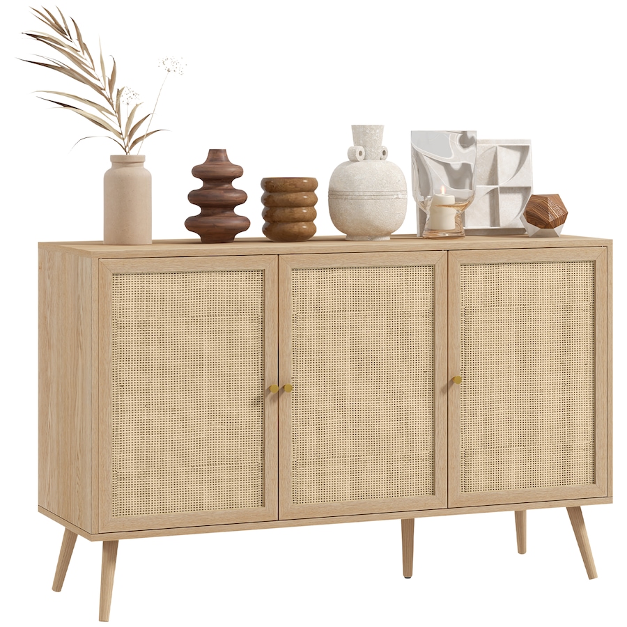 Image 997246_ST02.jpg, Product 997-246 / Price $189.99 - $199.99, HOMCOM Boho Sideboard Buffet Cabinet with Decorative Rattan Doors, Black from HOMCOM on TSC.ca's Home & Garden department