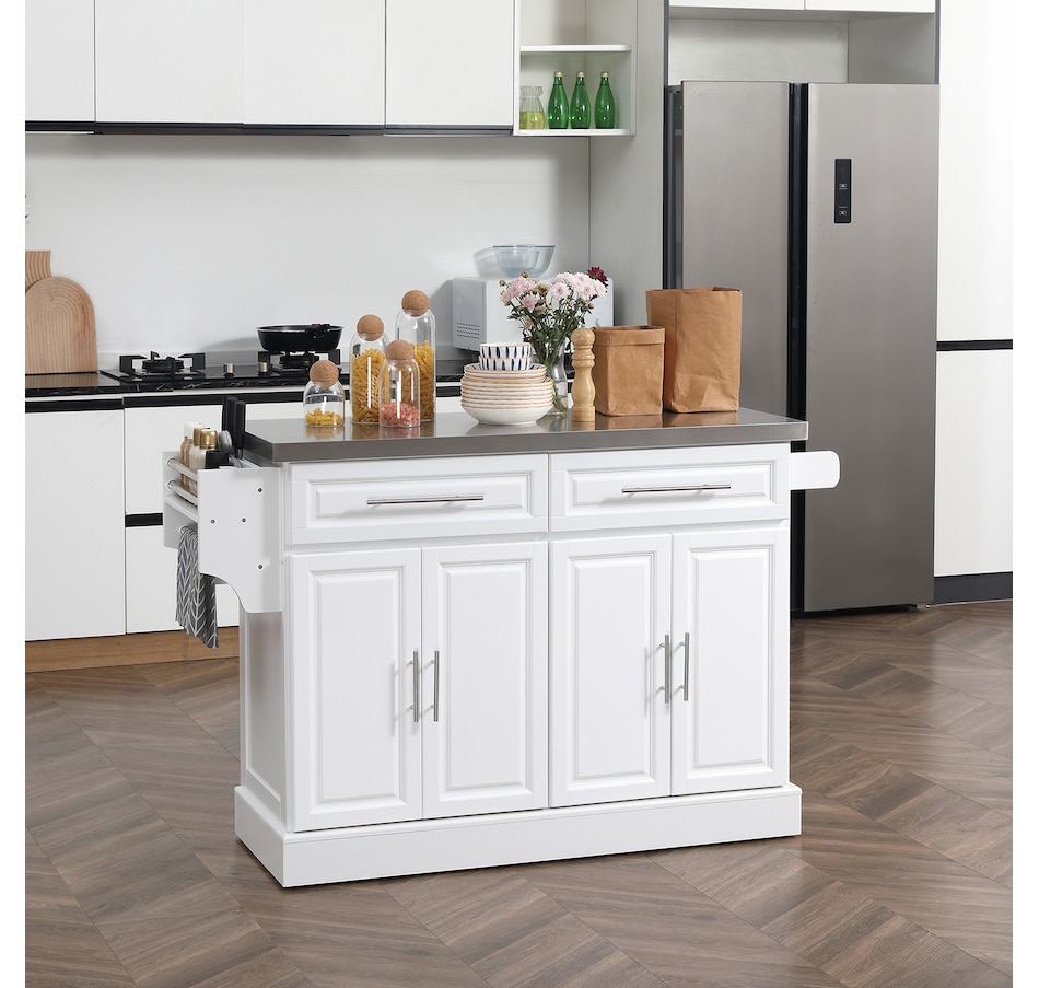 Image 997252_ALTMORE1.jpg, Product 997-252 / Price $329.99 - $419.99, HOMCOM Kitchen Island with Storage, Rolling Kitchen Cart with 2 Drawers from HOMCOM on TSC.ca's Home & Garden department