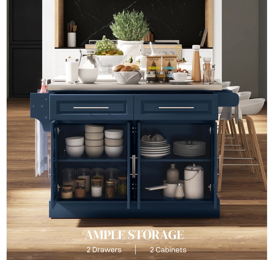 Image 997252_ALTMORE11.jpg, Product 997-252 / Price $329.99 - $419.99, HOMCOM Kitchen Island with Storage, Rolling Kitchen Cart with 2 Drawers from HOMCOM on TSC.ca's Home & Garden department