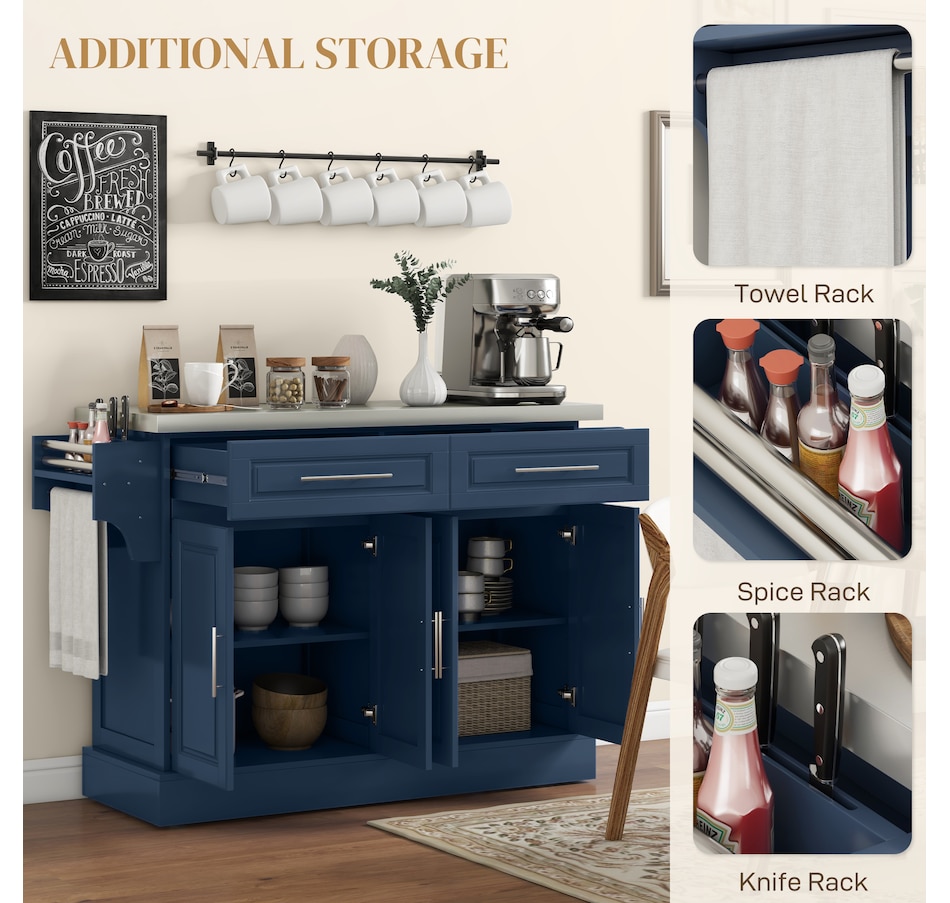 Image 997252_ALTMORE14.jpg, Product 997-252 / Price $329.99 - $419.99, HOMCOM Kitchen Island with Storage, Rolling Kitchen Cart with 2 Drawers from HOMCOM on TSC.ca's Home & Garden department
