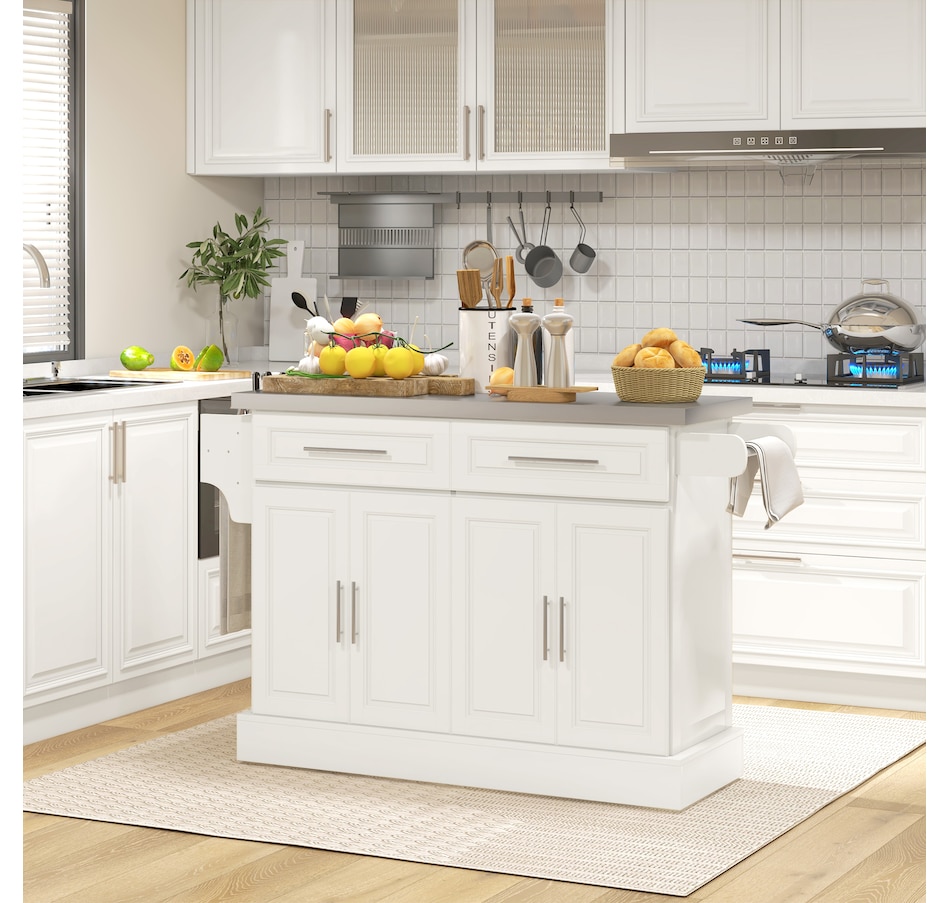 Image 997252_ALTMORE17.jpg, Product 997-252 / Price $329.99 - $419.99, HOMCOM Kitchen Island with Storage, Rolling Kitchen Cart with 2 Drawers from HOMCOM on TSC.ca's Home & Garden department
