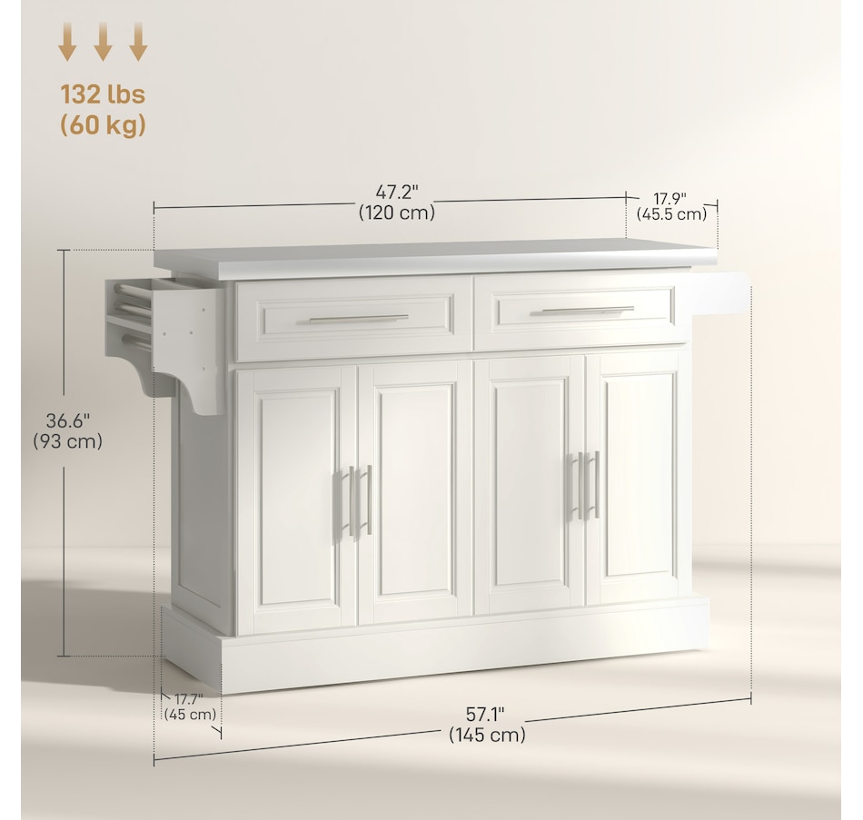 Image 997252_ALTMORE18.jpg, Product 997-252 / Price $329.99 - $419.99, HOMCOM Kitchen Island with Storage, Rolling Kitchen Cart with 2 Drawers from HOMCOM on TSC.ca's Home & Garden department