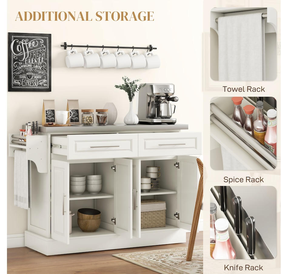 Image 997252_ALTMORE22.jpg, Product 997-252 / Price $329.99 - $419.99, HOMCOM Kitchen Island with Storage, Rolling Kitchen Cart with 2 Drawers from HOMCOM on TSC.ca's Home & Garden department
