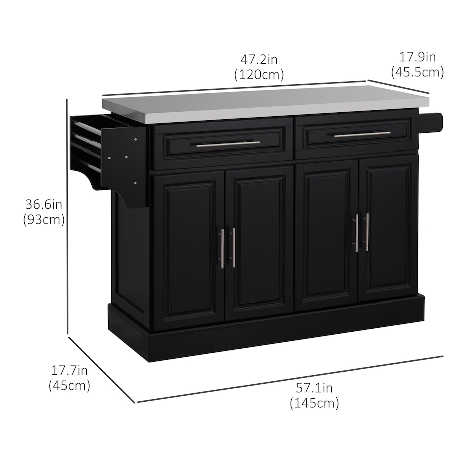 Image 997252_ALTMORE26.jpg, Product 997-252 / Price $329.99 - $419.99, HOMCOM Kitchen Island with Storage, Rolling Kitchen Cart with 2 Drawers from HOMCOM on TSC.ca's Home & Garden department