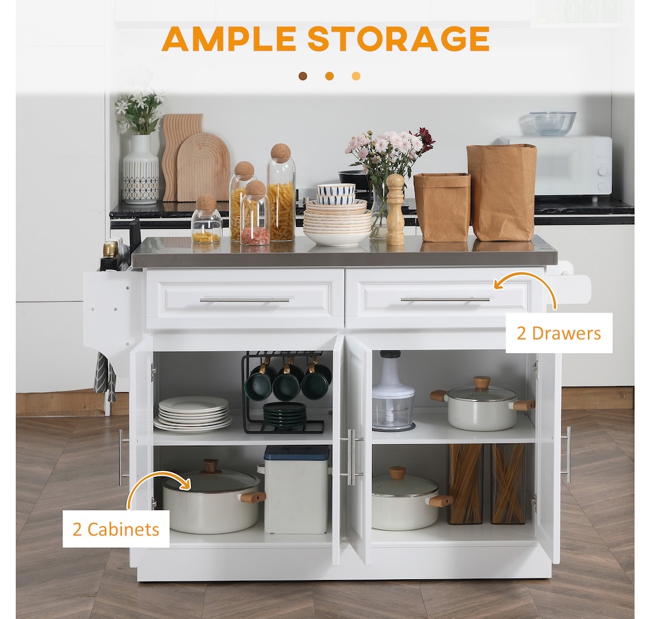 Image 997252_ALTMORE3.jpg, Product 997-252 / Price $329.99 - $419.99, HOMCOM Kitchen Island with Storage, Rolling Kitchen Cart with 2 Drawers from HOMCOM on TSC.ca's Home & Garden department