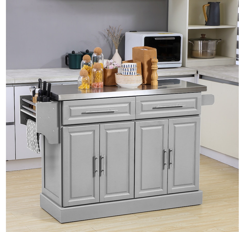 Image 997252_ALTMORE33.jpg, Product 997-252 / Price $329.99 - $419.99, HOMCOM Kitchen Island with Storage, Rolling Kitchen Cart with 2 Drawers from HOMCOM on TSC.ca's Home & Garden department