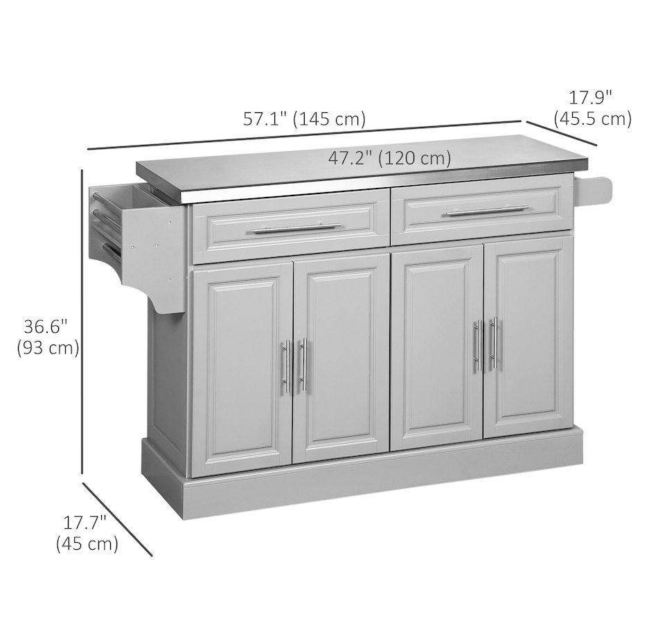 Image 997252_ALTMORE34.jpg, Product 997-252 / Price $329.99 - $419.99, HOMCOM Kitchen Island with Storage, Rolling Kitchen Cart with 2 Drawers from HOMCOM on TSC.ca's Home & Garden department