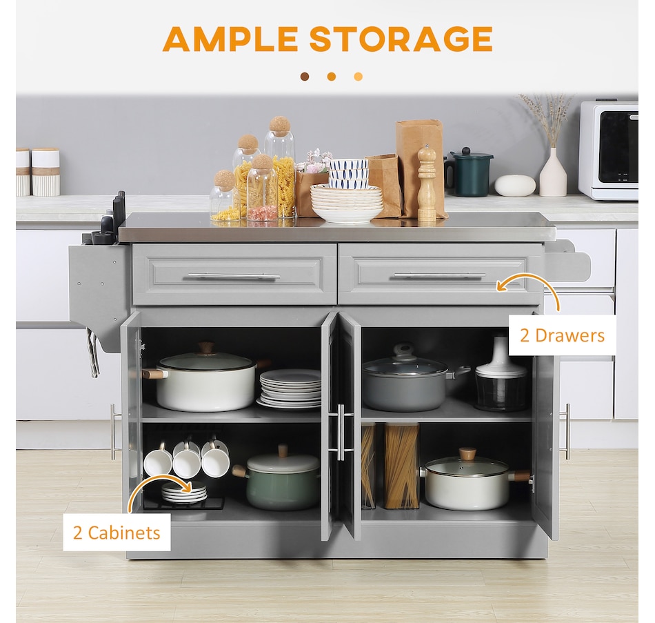 Image 997252_ALTMORE35.jpg, Product 997-252 / Price $329.99 - $419.99, HOMCOM Kitchen Island with Storage, Rolling Kitchen Cart with 2 Drawers from HOMCOM on TSC.ca's Home & Garden department