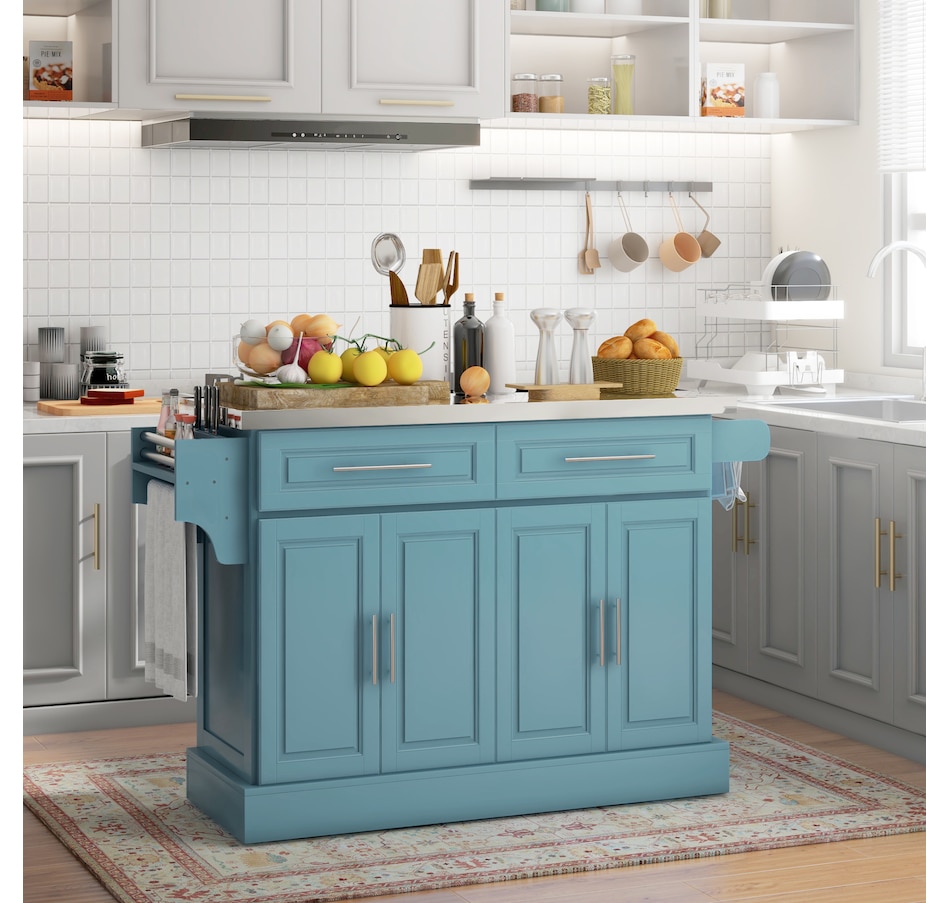 Image 997252_ALTMORE41.jpg, Product 997-252 / Price $329.99 - $419.99, HOMCOM Kitchen Island with Storage, Rolling Kitchen Cart with 2 Drawers from HOMCOM on TSC.ca's Home & Garden department
