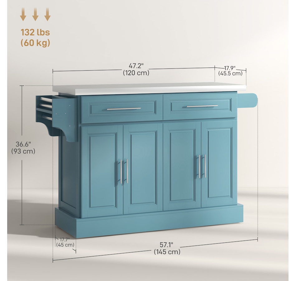 Image 997252_ALTMORE42.jpg, Product 997-252 / Price $329.99 - $419.99, HOMCOM Kitchen Island with Storage, Rolling Kitchen Cart with 2 Drawers from HOMCOM on TSC.ca's Home & Garden department
