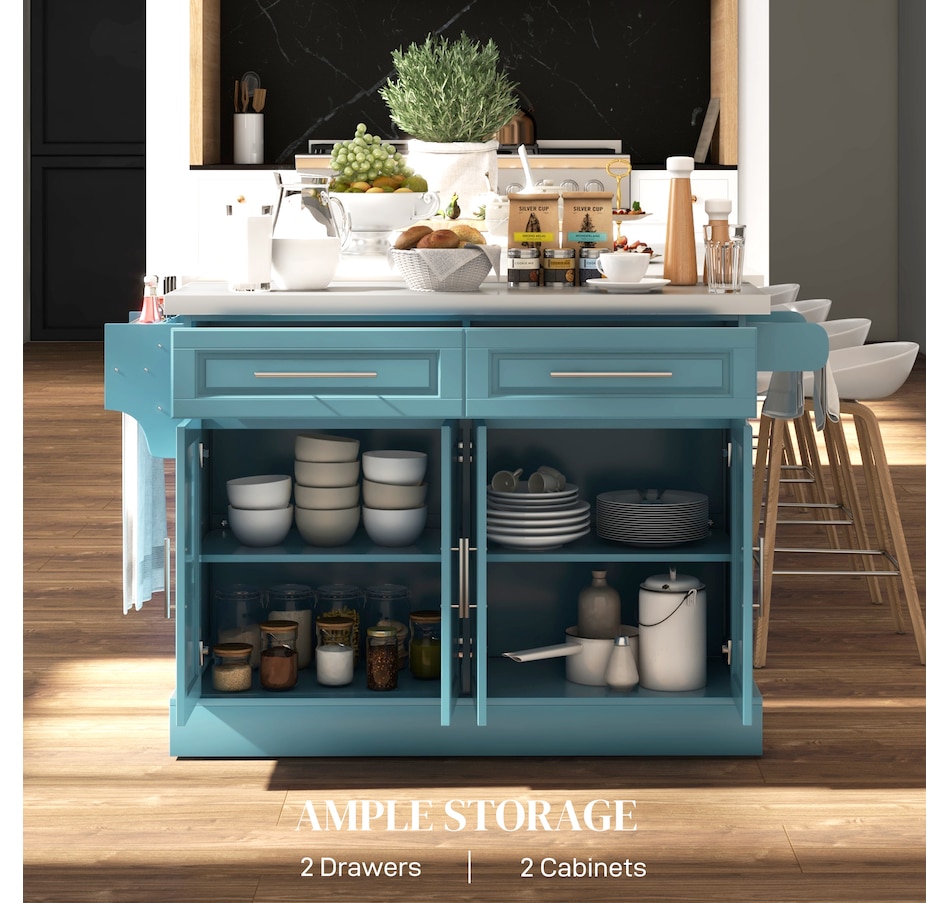Image 997252_ALTMORE43.jpg, Product 997-252 / Price $329.99 - $419.99, HOMCOM Kitchen Island with Storage, Rolling Kitchen Cart with 2 Drawers from HOMCOM on TSC.ca's Home & Garden department