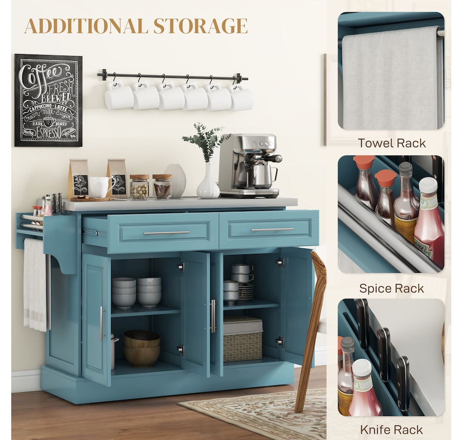 Image 997252_ALTMORE46.jpg, Product 997-252 / Price $329.99 - $419.99, HOMCOM Kitchen Island with Storage, Rolling Kitchen Cart with 2 Drawers from HOMCOM on TSC.ca's Home & Garden department