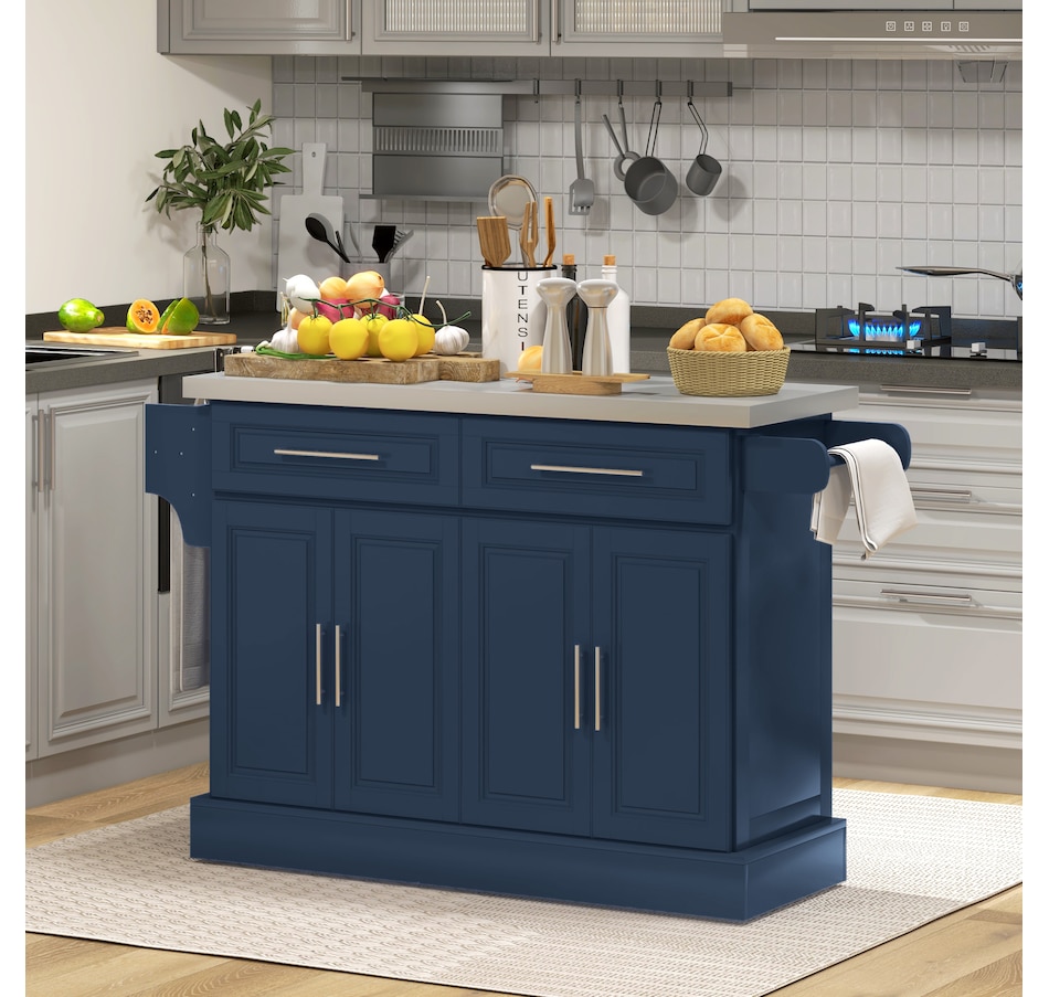 Image 997252_ALTMORE9.jpg, Product 997-252 / Price $329.99 - $419.99, HOMCOM Kitchen Island with Storage, Rolling Kitchen Cart with 2 Drawers from HOMCOM on TSC.ca's Home & Garden department