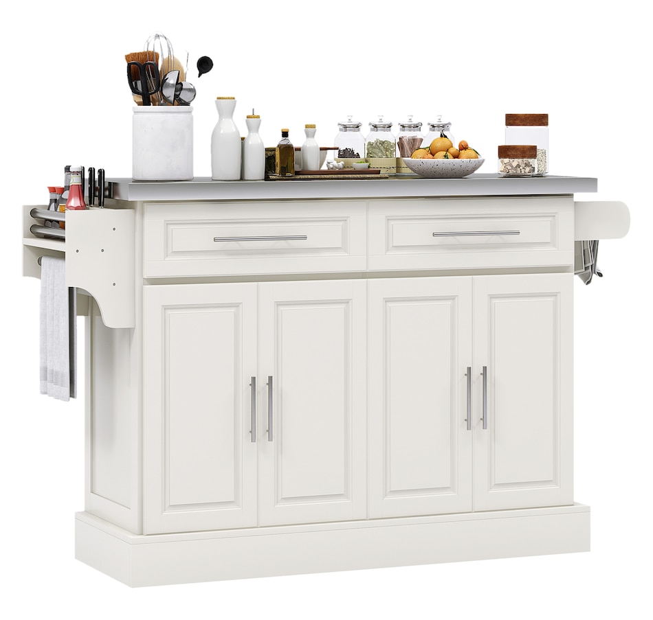 Image 997252_ST03.jpg, Product 997-252 / Price $329.99 - $419.99, HOMCOM Kitchen Island with Storage, Rolling Kitchen Cart with 2 Drawers from HOMCOM on TSC.ca's Home & Garden department