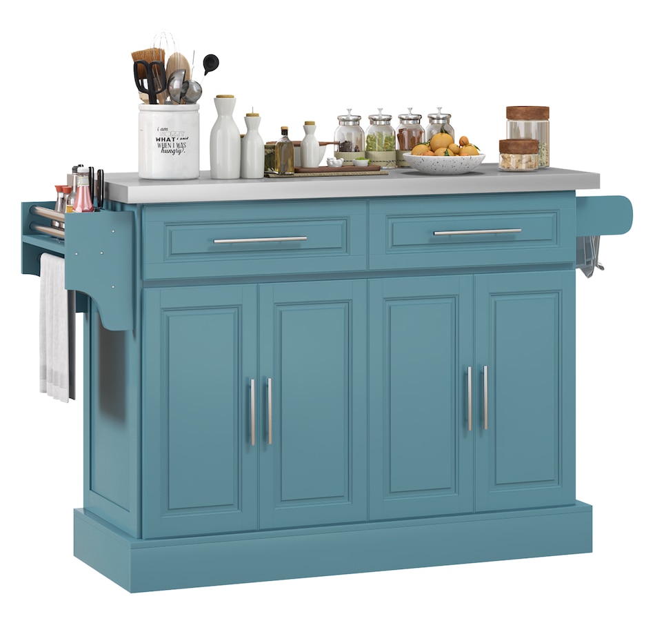 Image 997252_ST06.jpg, Product 997-252 / Price $329.99 - $419.99, HOMCOM Kitchen Island with Storage, Rolling Kitchen Cart with 2 Drawers from HOMCOM on TSC.ca's Home & Garden department