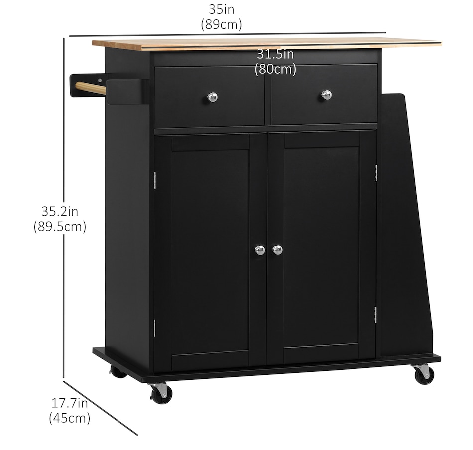 Image 997255_ALTMORE10.jpg, Product 997-255 / Price $154.99 - $172.99, HOMCOM Rolling Kitchen Island, Kitchen Cart with Rubberwood Top, Spice Rack from HOMCOM on TSC.ca's Home & Garden department