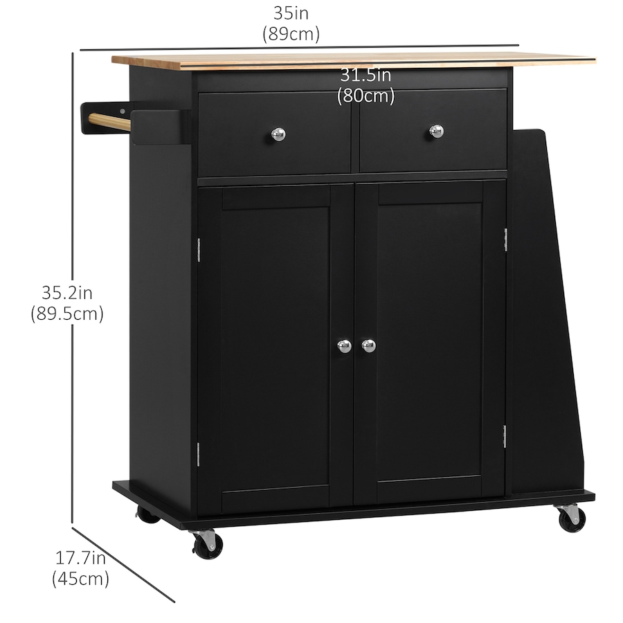 Image 997255_ALTMORE10.jpg, Product 997-255 / Price $149.99, HOMCOM Rolling Kitchen Island, Kitchen Cart with Rubberwood Top, Spice Rack from HOMCOM on TSC.ca's Home & Garden department