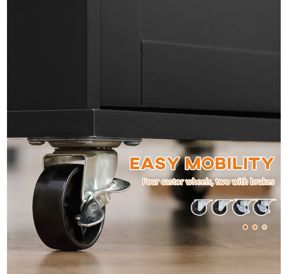 Image 997255_ALTMORE13.jpg, Product 997-255 / Price $154.99 - $172.99, HOMCOM Rolling Kitchen Island, Kitchen Cart with Rubberwood Top, Spice Rack from HOMCOM on TSC.ca's Home & Garden department