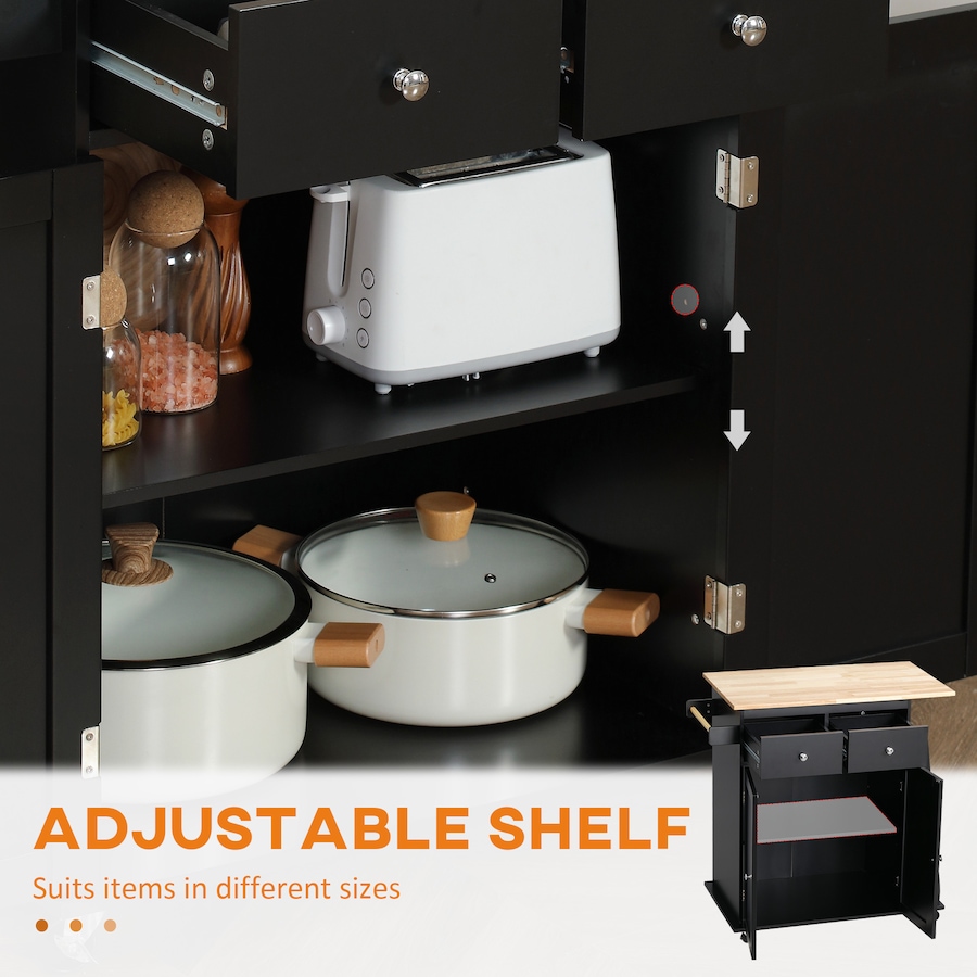 Image 997255_ALTMORE14.jpg, Product 997-255 / Price $149.99, HOMCOM Rolling Kitchen Island, Kitchen Cart with Rubberwood Top, Spice Rack from HOMCOM on TSC.ca's Home & Garden department