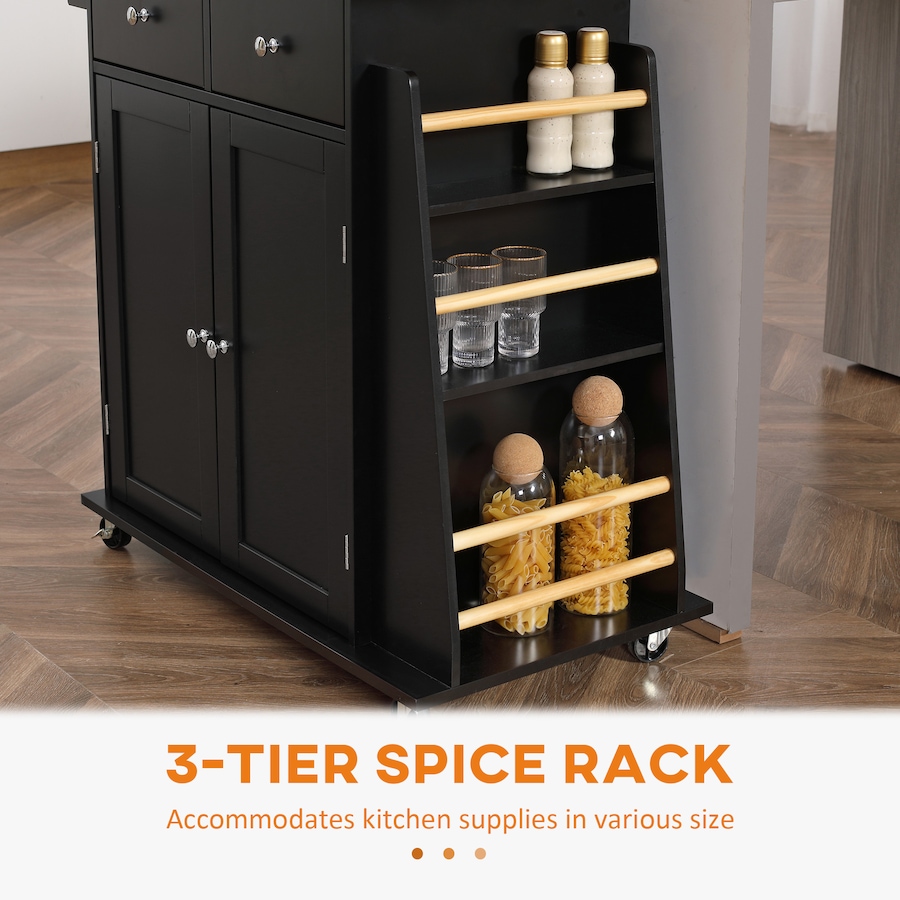 Image 997255_ALTMORE15.jpg, Product 997-255 / Price $149.99, HOMCOM Rolling Kitchen Island, Kitchen Cart with Rubberwood Top, Spice Rack from HOMCOM on TSC.ca's Home & Garden department