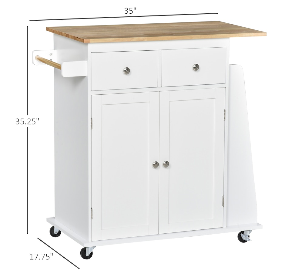Image 997255_ALTMORE2.jpg, Product 997-255 / Price $154.99 - $172.99, HOMCOM Rolling Kitchen Island, Kitchen Cart with Rubberwood Top, Spice Rack from HOMCOM on TSC.ca's Home & Garden department
