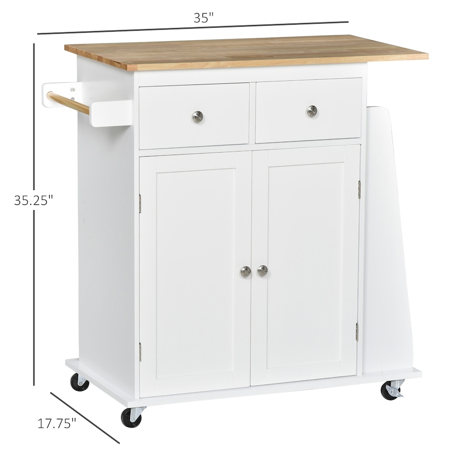 Image 997255_ALTMORE2.jpg, Product 997-255 / Price $149.99, HOMCOM Rolling Kitchen Island, Kitchen Cart with Rubberwood Top, Spice Rack from HOMCOM on TSC.ca's Home & Garden department