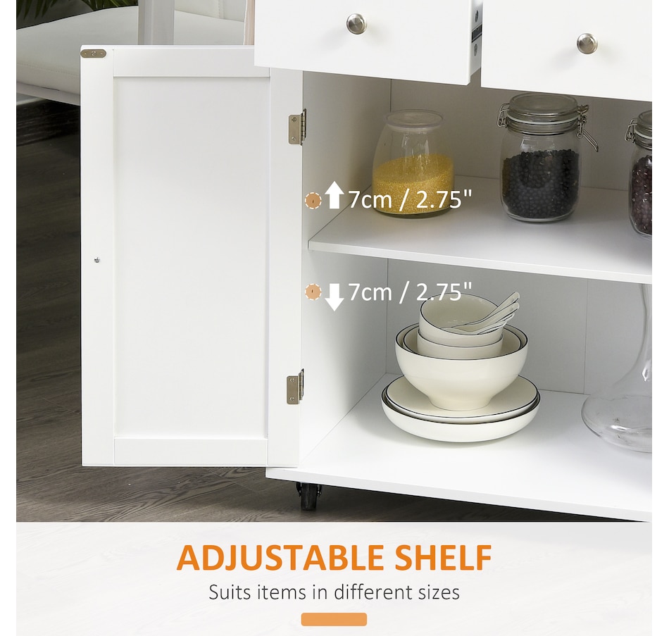 Image 997255_ALTMORE6.jpg, Product 997-255 / Price $154.99 - $172.99, HOMCOM Rolling Kitchen Island, Kitchen Cart with Rubberwood Top, Spice Rack from HOMCOM on TSC.ca's Home & Garden department