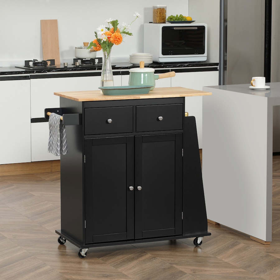 Image 997255_ALTMORE9.jpg, Product 997-255 / Price $149.99, HOMCOM Rolling Kitchen Island, Kitchen Cart with Rubberwood Top, Spice Rack from HOMCOM on TSC.ca's Home & Garden department