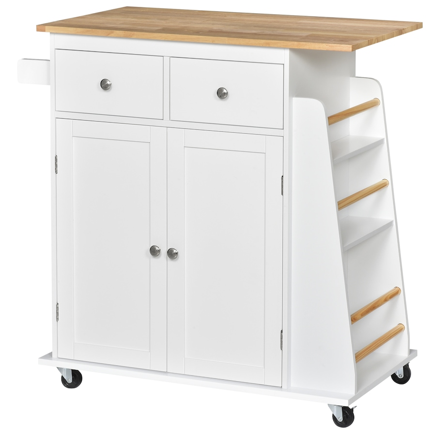 Image 997255_ST01.jpg, Product 997-255 / Price $149.99, HOMCOM Rolling Kitchen Island, Kitchen Cart with Rubberwood Top, Spice Rack from HOMCOM on TSC.ca's Home & Garden department