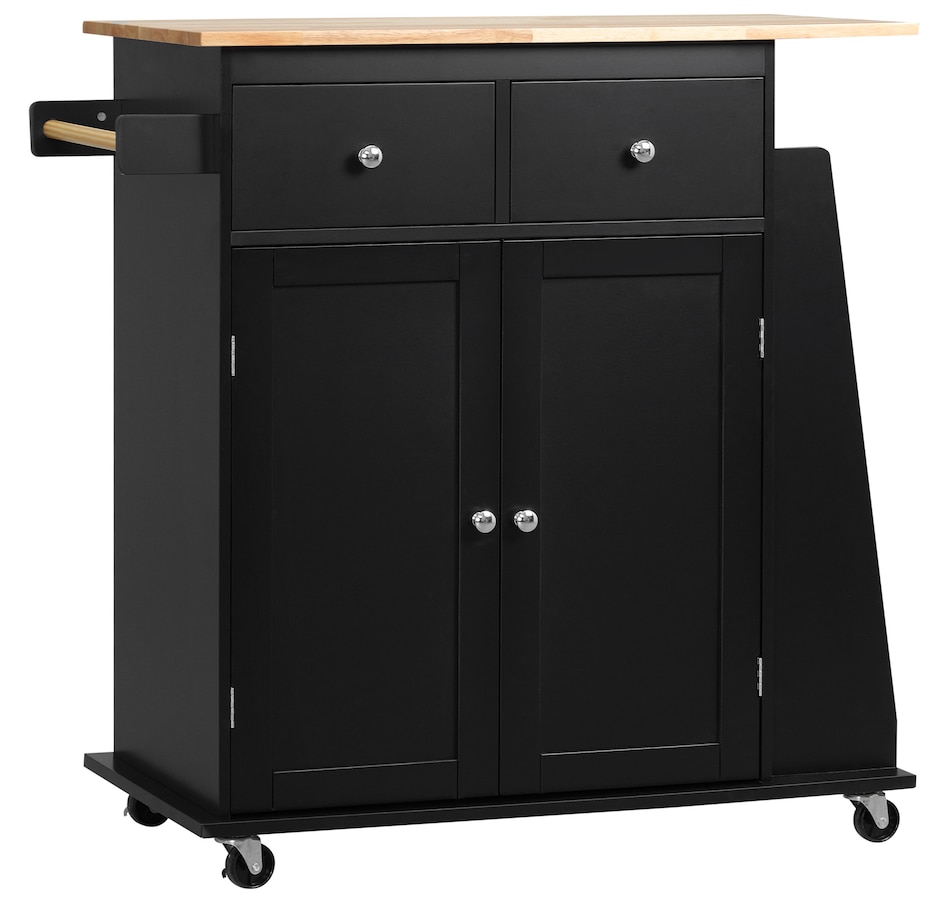 Image 997255_ST02.jpg, Product 997-255 / Price $154.99 - $172.99, HOMCOM Rolling Kitchen Island, Kitchen Cart with Rubberwood Top, Spice Rack from HOMCOM on TSC.ca's Home & Garden department
