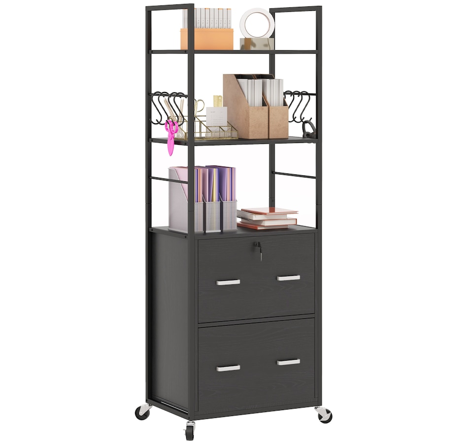 Image 997258.jpg, Product 997-258 / Price $134.99, Vinsetto 2 Drawer File Cabinet with Lock, Adjustable Hanging Bar, Black from Vinsetto on TSC.ca's Home & Garden department