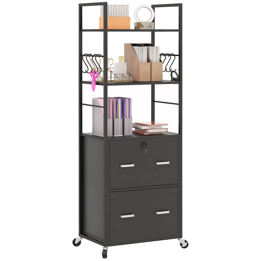 Image 997258.jpg, Product 997-258 / Price $169.35, Vinsetto 2 Drawer File Cabinet with Lock, Adjustable Hanging Bar, Black from Vinsetto on TSC.ca's Home & Garden department