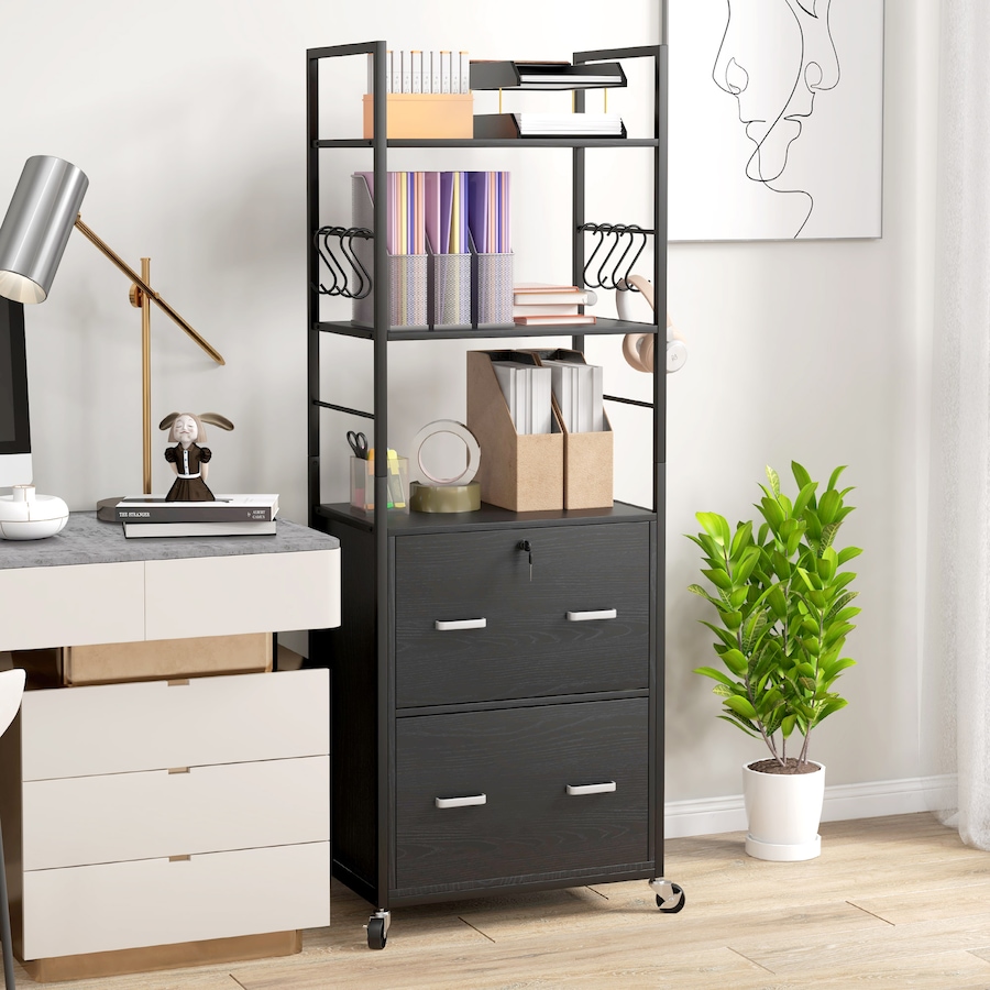 Image 997258_ALTMORE10.jpg, Product 997-258 / Price $169.35, Vinsetto 2 Drawer File Cabinet with Lock, Adjustable Hanging Bar, Black from Vinsetto on TSC.ca's Home & Garden department