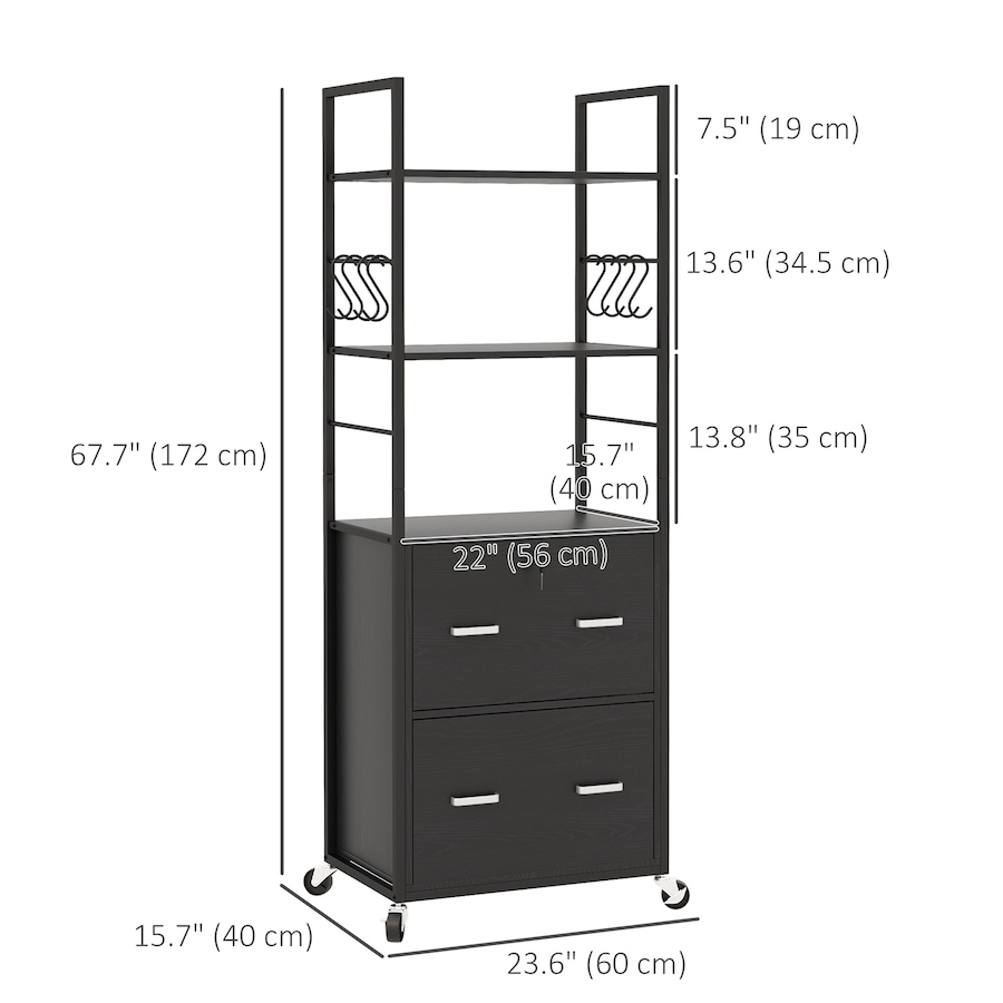 Image 997258_ALTMORE11.jpg, Product 997-258 / Price $169.35, Vinsetto 2 Drawer File Cabinet with Lock, Adjustable Hanging Bar, Black from Vinsetto on TSC.ca's Home & Garden department