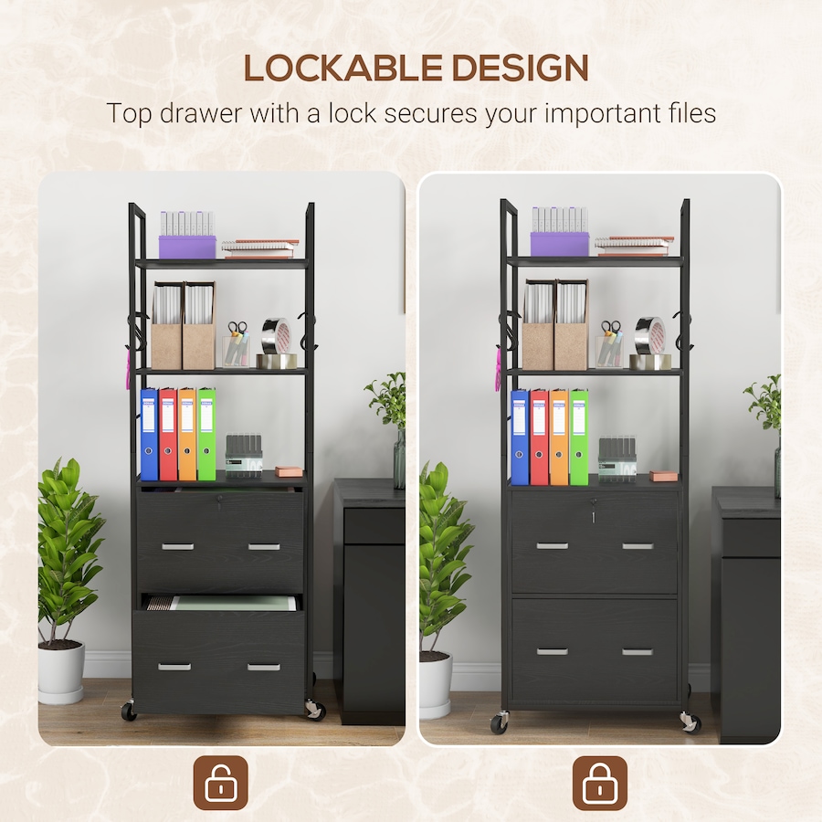 Image 997258_ALTMORE14.jpg, Product 997-258 / Price $169.35, Vinsetto 2 Drawer File Cabinet with Lock, Adjustable Hanging Bar, Black from Vinsetto on TSC.ca's Home & Garden department