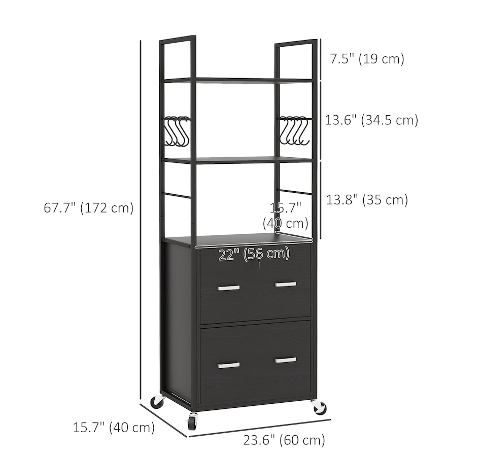 Image 997258_ALTMORE2.jpg, Product 997-258 / Price $134.99, Vinsetto 2 Drawer File Cabinet with Lock, Adjustable Hanging Bar, Black from Vinsetto on TSC.ca's Home & Garden department