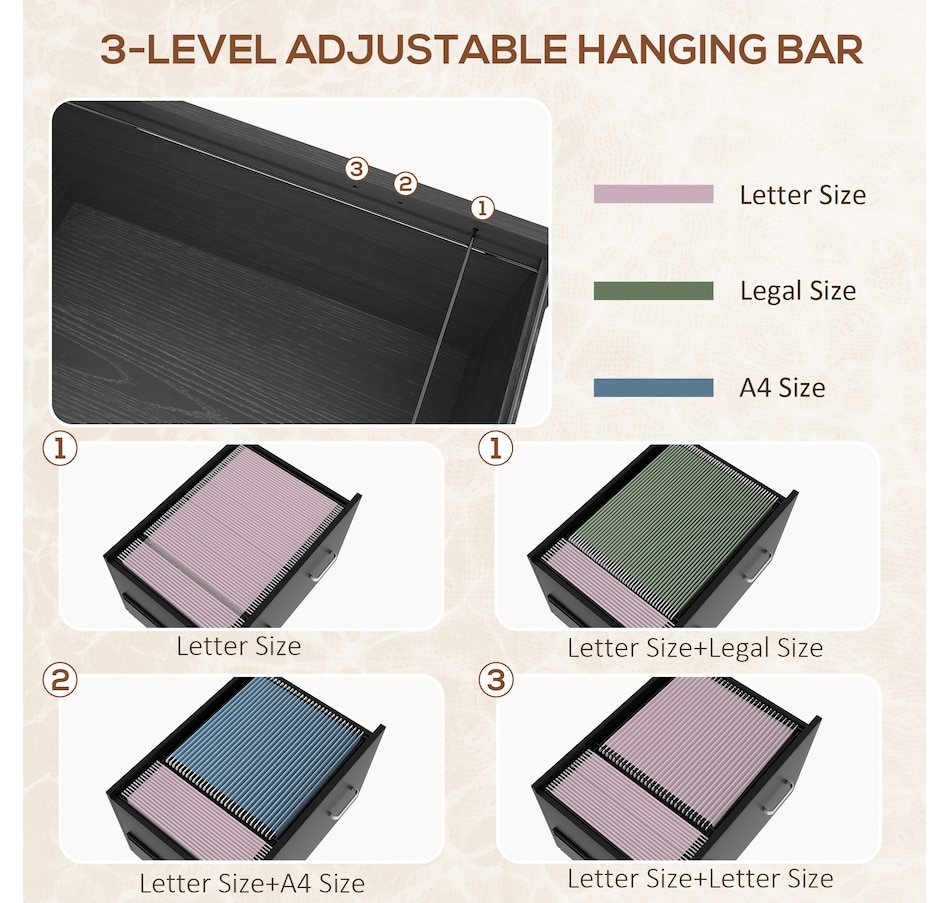 Image 997258_ALTMORE4.jpg, Product 997-258 / Price $134.99, Vinsetto 2 Drawer File Cabinet with Lock, Adjustable Hanging Bar, Black from Vinsetto on TSC.ca's Home & Garden department