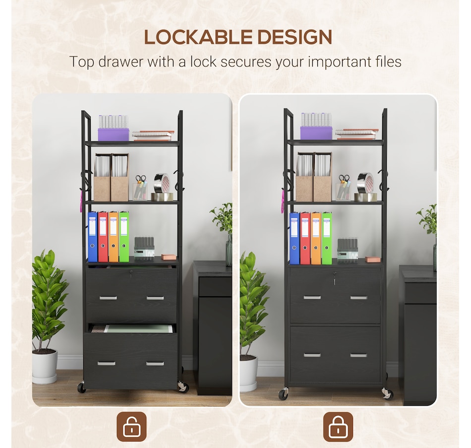 Image 997258_ALTMORE5.jpg, Product 997-258 / Price $134.99, Vinsetto 2 Drawer File Cabinet with Lock, Adjustable Hanging Bar, Black from Vinsetto on TSC.ca's Home & Garden department
