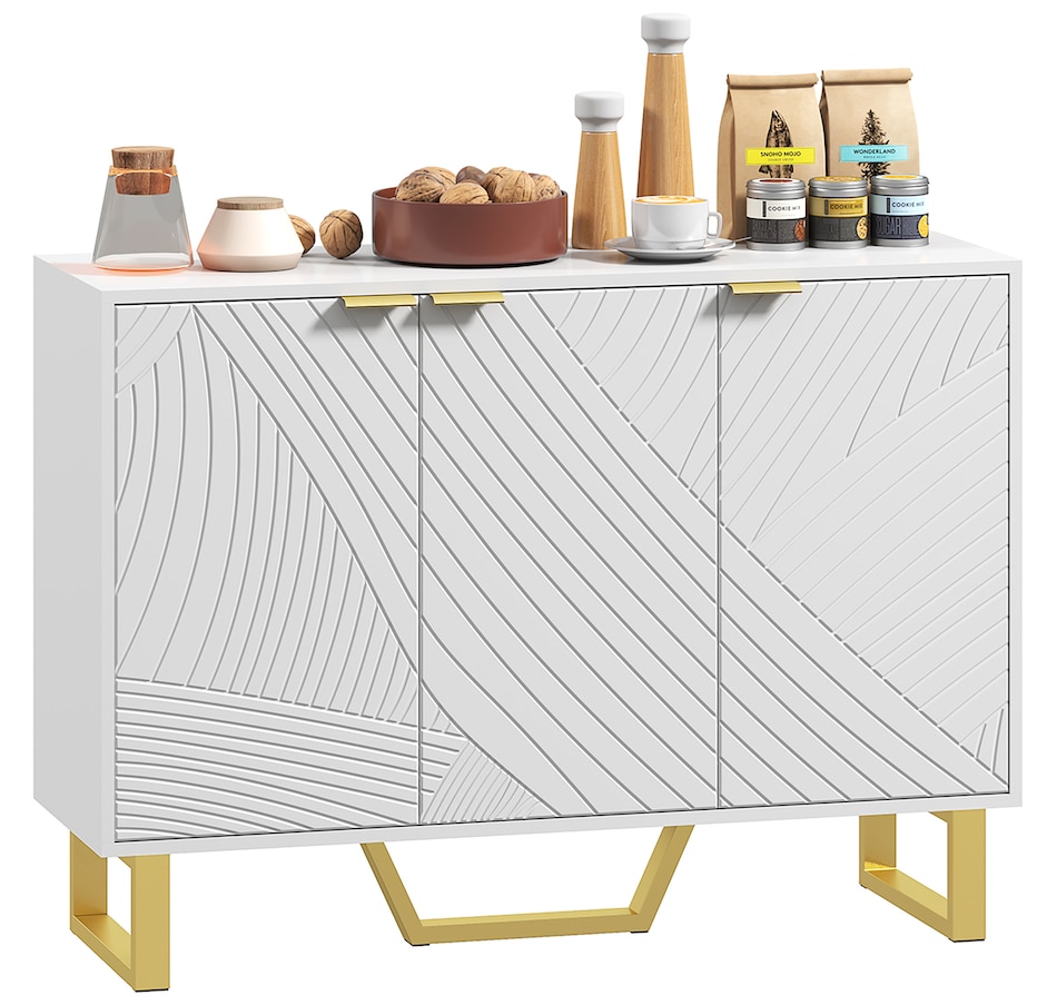 Image 997265.jpg, Product 997-265 / Price $174.99 - $259.99, HOMCOM Sideboard with Adjustable Shelves, Modern Buffet Cabinet, White from HOMCOM on TSC.ca's Home & Garden department
