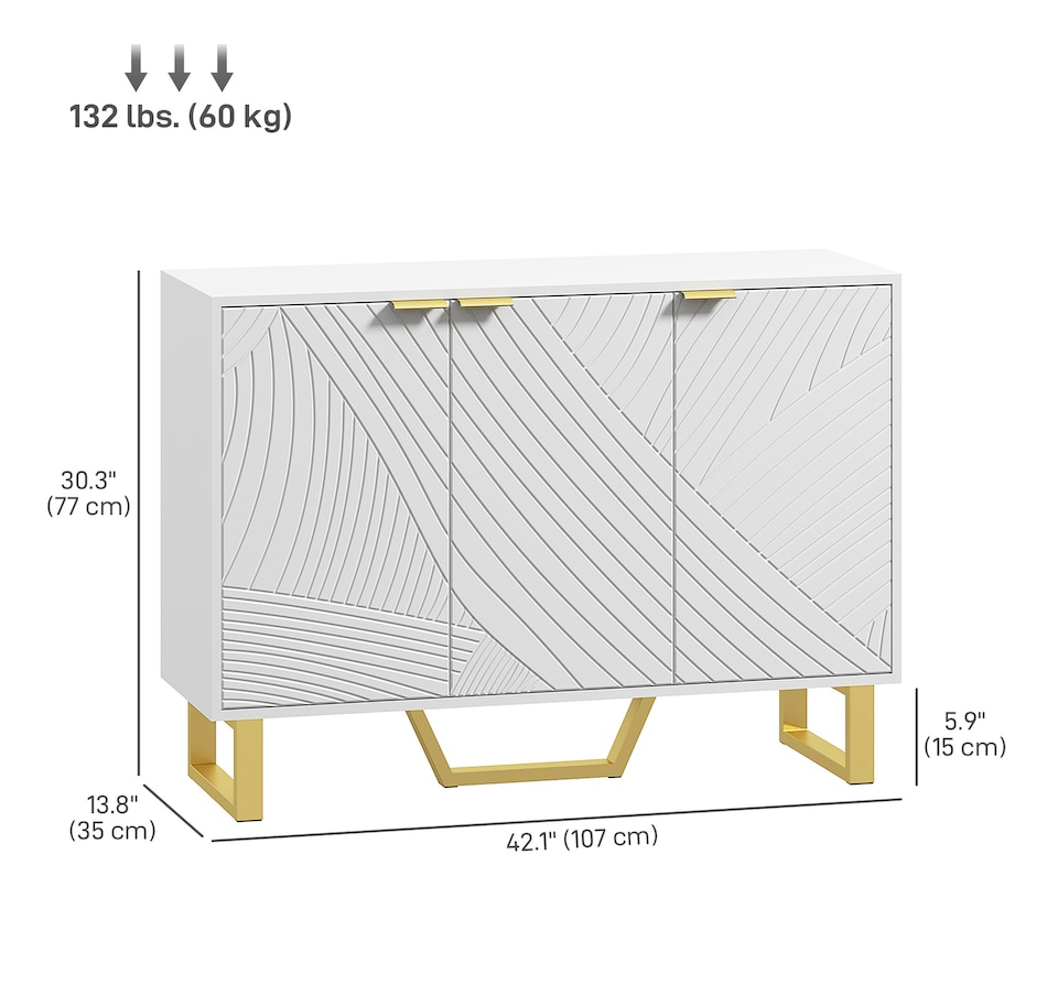 Image 997265_ALTMORE10.jpg, Product 997-265 / Price $174.99 - $259.99, HOMCOM Sideboard with Adjustable Shelves, Modern Buffet Cabinet, White from HOMCOM on TSC.ca's Home & Garden department