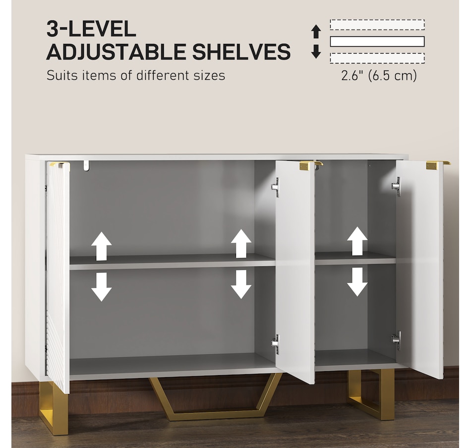Image 997265_ALTMORE12.jpg, Product 997-265 / Price $174.99 - $259.99, HOMCOM Sideboard with Adjustable Shelves, Modern Buffet Cabinet, White from HOMCOM on TSC.ca's Home & Garden department