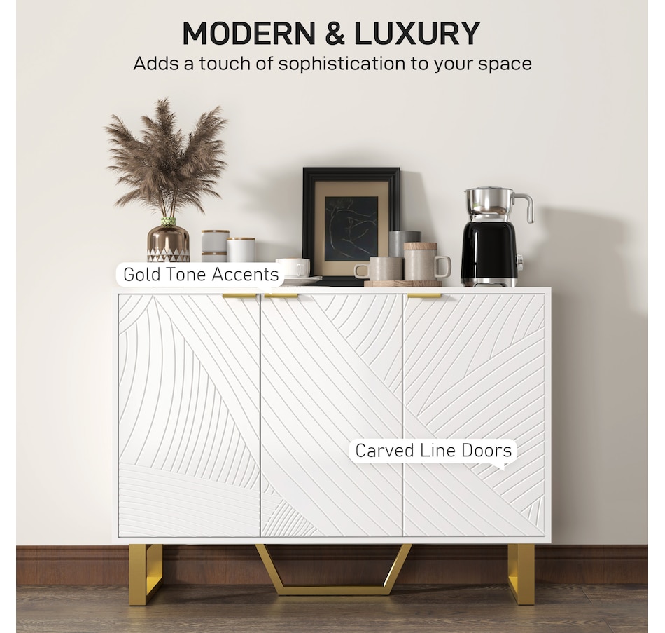 Image 997265_ALTMORE13.jpg, Product 997-265 / Price $174.99 - $259.99, HOMCOM Sideboard with Adjustable Shelves, Modern Buffet Cabinet, White from HOMCOM on TSC.ca's Home & Garden department