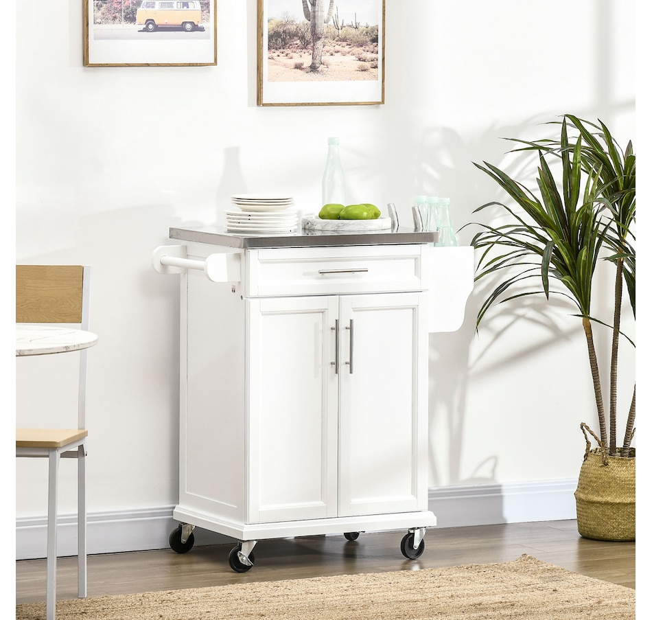 Image 997267_ALTMORE1.jpg, Product 997-267 / Price $184.99 - $209.99, HOMCOM Kitchen Island, Rolling Kitchen Cart with Stainless Steel Top from HOMCOM on TSC.ca's Home & Garden department