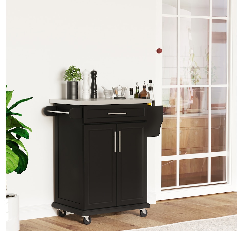 Image 997267_ALTMORE14.jpg, Product 997-267 / Price $184.99 - $209.99, HOMCOM Kitchen Island, Rolling Kitchen Cart with Stainless Steel Top from HOMCOM on TSC.ca's Home & Garden department