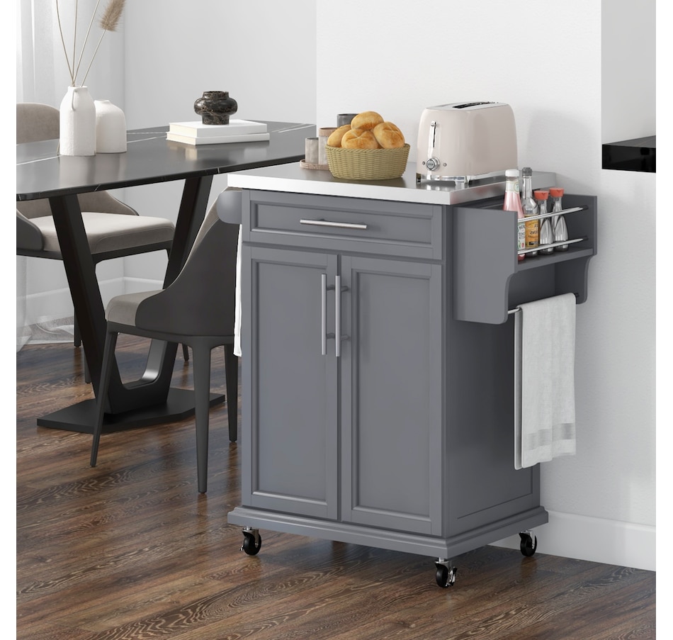 Image 997267_ALTMORE17.jpg, Product 997-267 / Price $184.99 - $209.99, HOMCOM Kitchen Island, Rolling Kitchen Cart with Stainless Steel Top from HOMCOM on TSC.ca's Home & Garden department