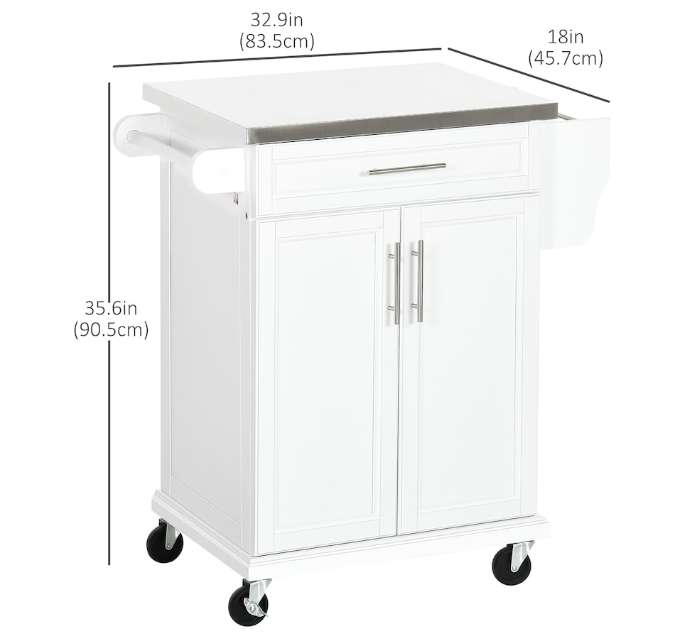 Image 997267_ALTMORE2.jpg, Product 997-267 / Price $184.99 - $209.99, HOMCOM Kitchen Island, Rolling Kitchen Cart with Stainless Steel Top from HOMCOM on TSC.ca's Home & Garden department