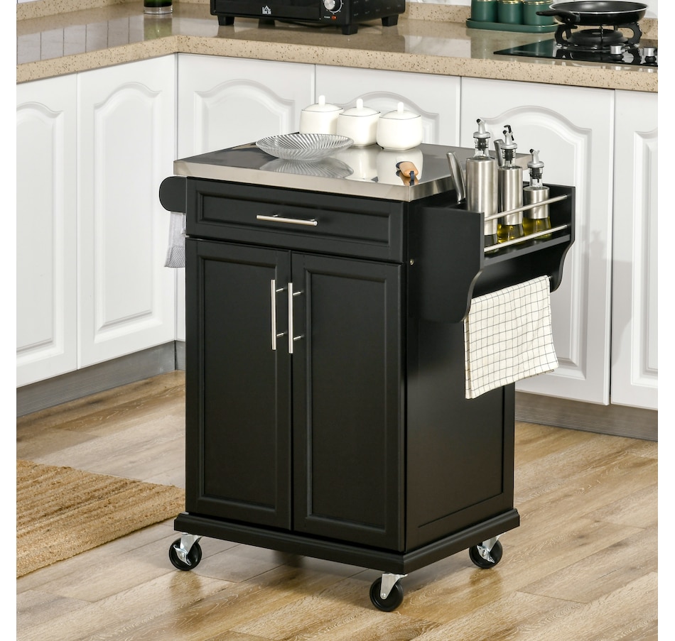 Image 997267_ALTMORE9.jpg, Product 997-267 / Price $184.99 - $209.99, HOMCOM Kitchen Island, Rolling Kitchen Cart with Stainless Steel Top from HOMCOM on TSC.ca's Home & Garden department